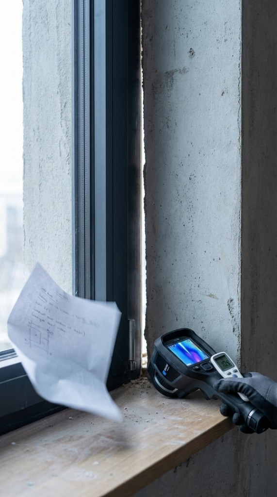 Щель в монтажном шве окна